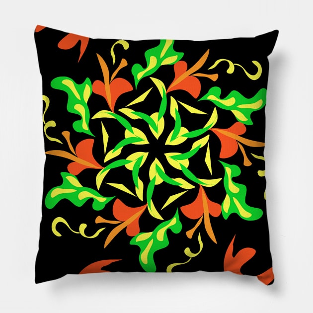 Mandala flowers abstract Pillow by Fadmel