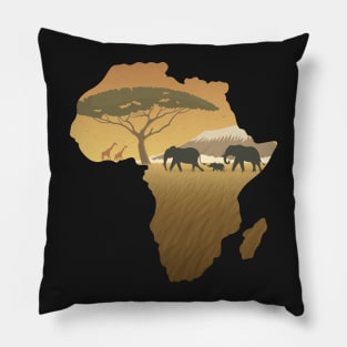 Africa Map Landscape Pillow