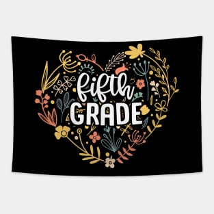 Fifth Grade Floral Heart Back To School Tapestry