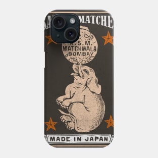 Vintage Japan Matchbox Art - Elephant Phone Case