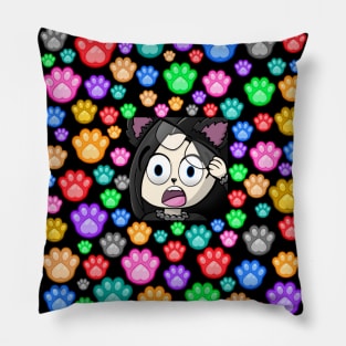 Wolfgirl shocked face Pillow