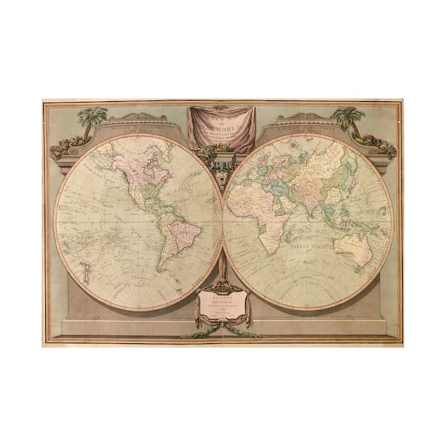 Vintage Map of The World (1808) by Bravuramedia