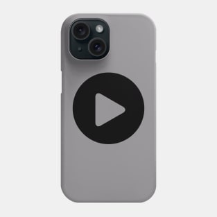 Play Button Black on White Phone Case