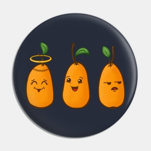 Three Cute Kumquats Pin