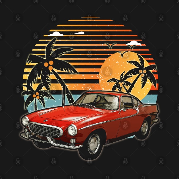 Volvo P1800 1961 car sunset by JocelynnBaxter