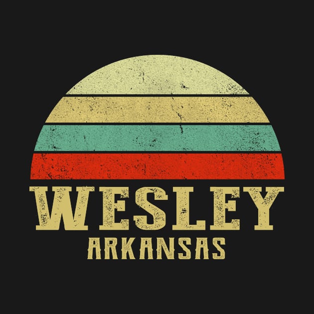 Wesley Arkansas Vintage Retro Sunset by Curry G