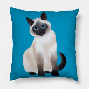 Siamese cat with blue eyes Pillow