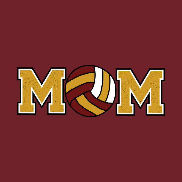 Volleyball Mom Gold and Maroon by capesandrollerskates 