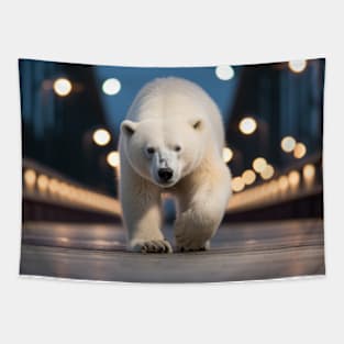 Polar Bear Wildlife Animal On Street Tapestry