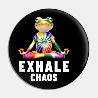 Exhale Chaos Zen Frog Meditation Yoga Pin