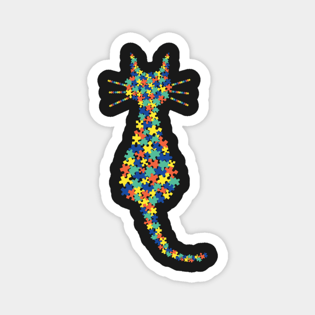 Autism Awareness For Cat Lovers Magnet by The Heidaway Art Designs