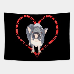 POT BELLIED PIG HEART Tapestry