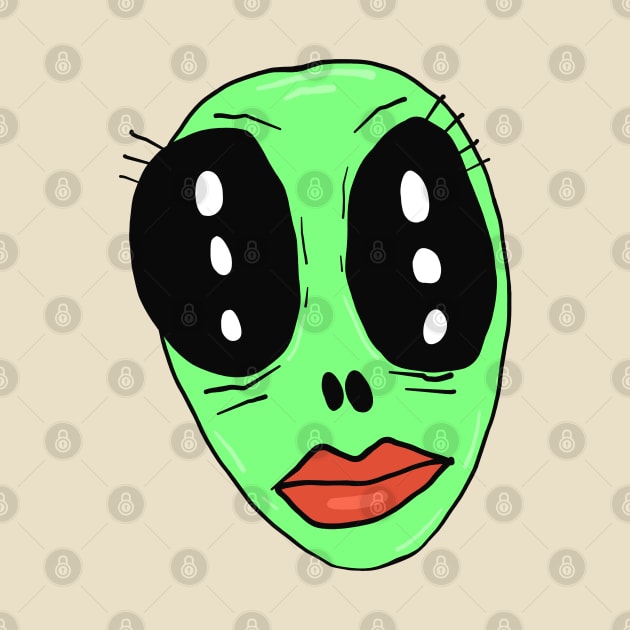 Green Alien Woman Face by ManoTakako