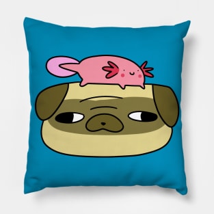 Pug Face and Axolotl Pillow