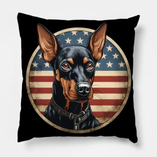 Patriotic Manchester Terrier Pillow