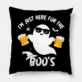 I'm just here for the Boo's... Funny Ghost Halloween Pillow