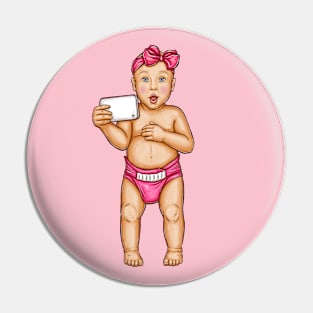 Pop Art Baby with Phone Pin