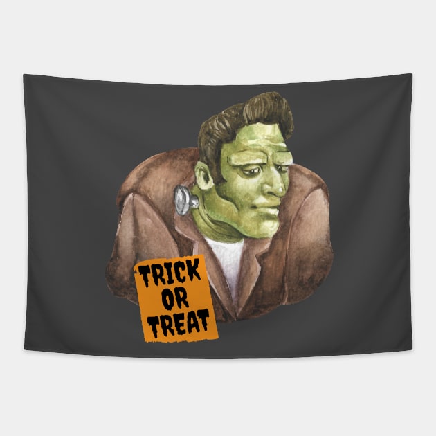 Frankenstein Trick or Treat Tapestry by 45 Creative Club