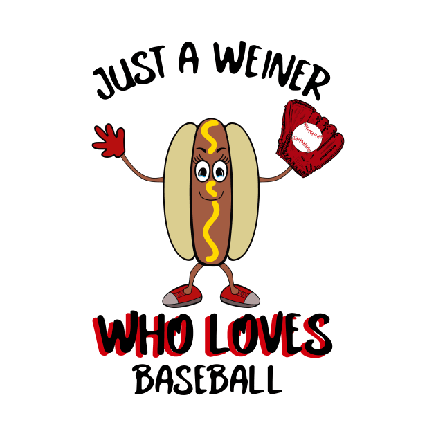 Baseball Style Funny Food Hot Dog by SartorisArt1