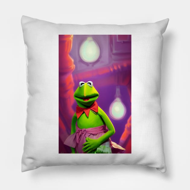 Frog Dream Cafe Pillow by DM