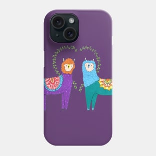 Llamas In Love Phone Case