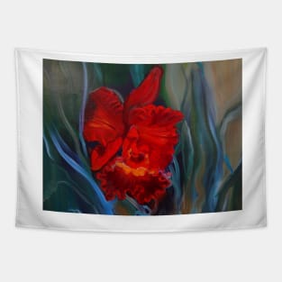 Red Orchid Jungle Tapestry