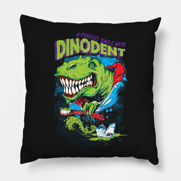 Dinodent Pillow by Dark Planet Tees