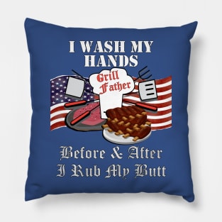 Funny Quote BBQ Food Word Pun, Summer Graphic Design Grill Fun Fathers Day Pillow