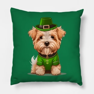 Cute Dog Hello I'm Ready For St. Patrick's Day Pillow