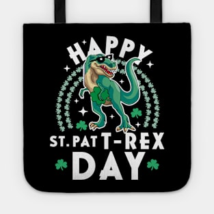 Happy St Pat Trex Day Dinosaur St Patricks Day Toddler Kids Tote