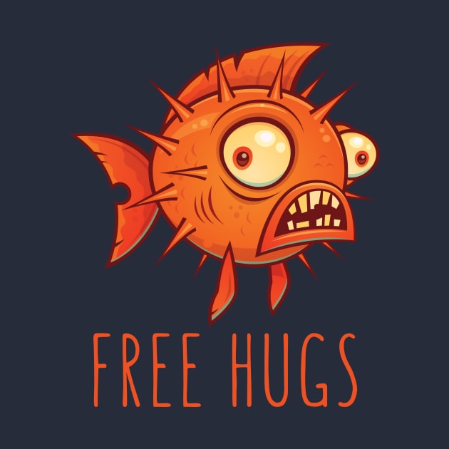 Free Hugs Cartoon Blowfish by fizzgig