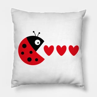 Ladybug packman - funny valentine design Pillow