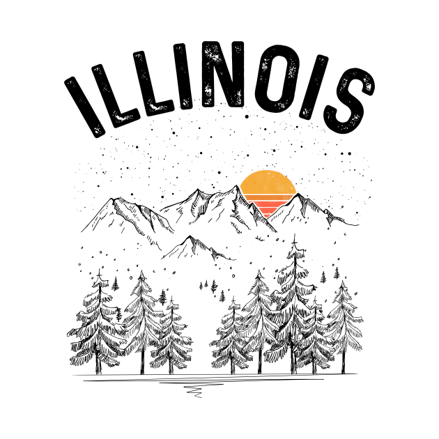 Illinois State Vintage Retro by DanYoungOfficial