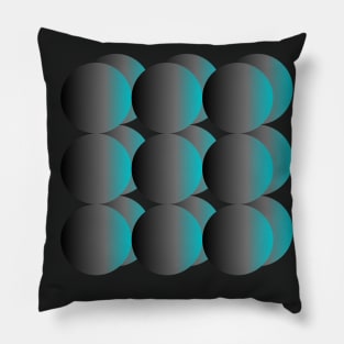 Gradient Cyan Blue Spheres Pillow