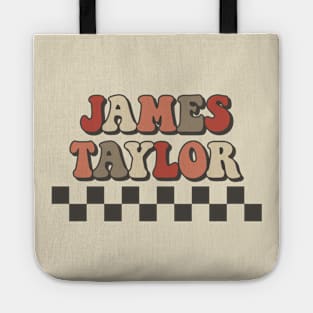 James Taylor Checkered Retro Groovy Style Tote