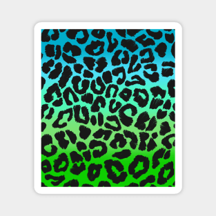 Mermaid Colours Blue to Green Leopard Print Magnet