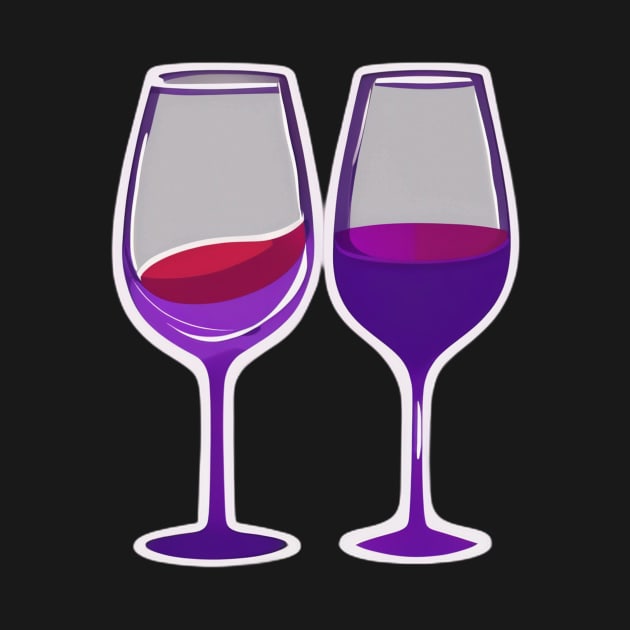 Toasting Wine Glasses - Stylized Cheers Illustration No. 657 by cornelliusy