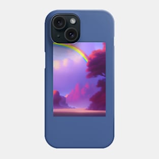 RAINBOW ON SUMMER DAY WITH LILAC CLOUDS Phone Case