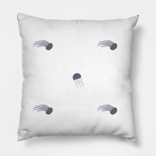 Blue white jellyfish pattern Pillow