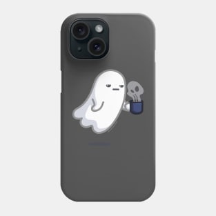 GRAVEYARD SHIFT - Cute Ghost with Coffee Phone Case