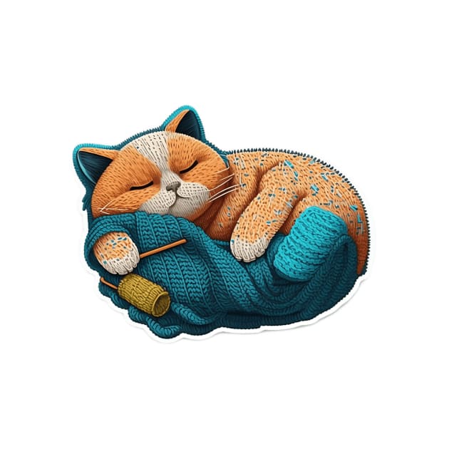 Cute Sleepy Little Kitty Cat Knitten Kitten by kiddo200