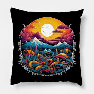 Colorful Landscape Pillow