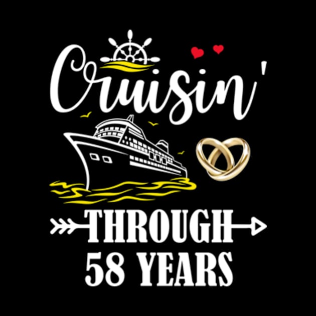 Cruising Through 58 Years Family 58th Anniversary Cruise Couple by Madridek Deleosw