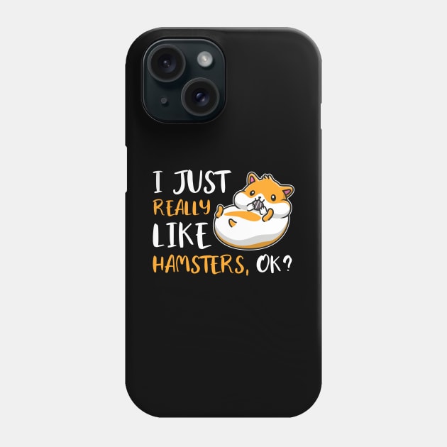 I Just Really Like Hamsters, OK? Phone Case by ninarts