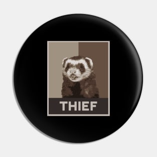 Ferret Thief Pop Art Style Pin