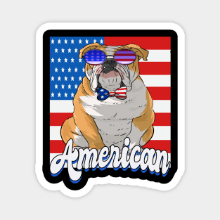 English Bulldog 4th of July American Magnet