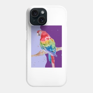 Parrot Watercolor Painting Macaw - Yellow Purple Phone Case