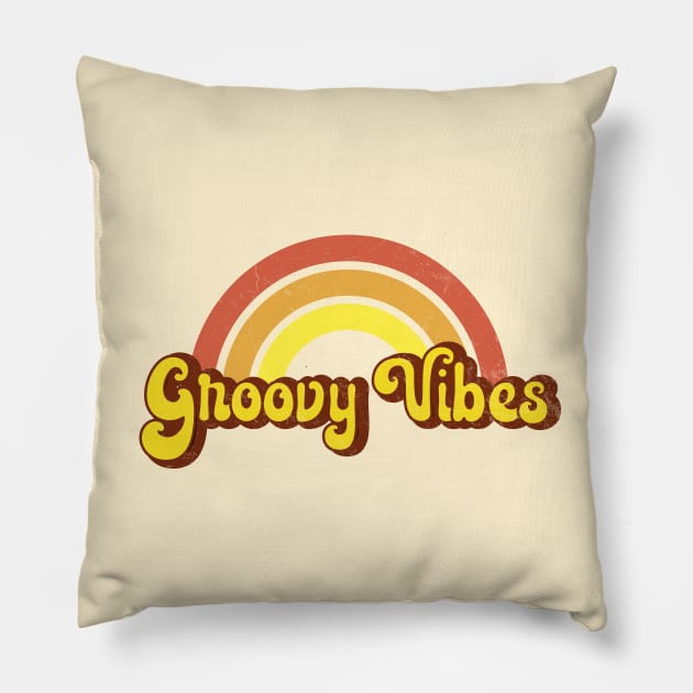 Groovy Vibes Pillow by Jitterfly
