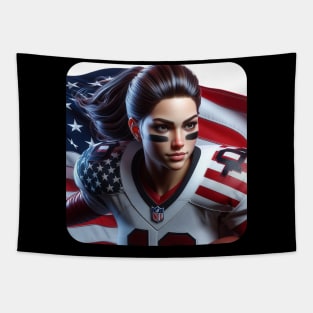 American Woman NFL Football Player #22 Tapestry