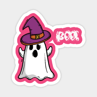 Boo Witch Hat Ghost Magnet